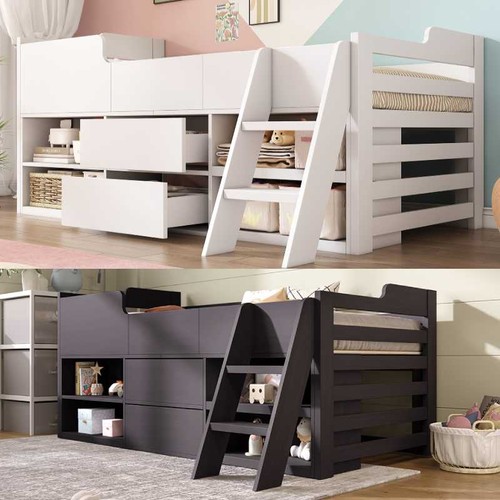 Kids wooden cabin bed - cabin,