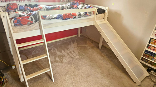 White painted wood mid sleeper - painted,