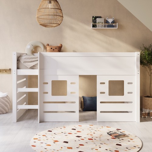 White mid sleeper cabin - cabin, bed