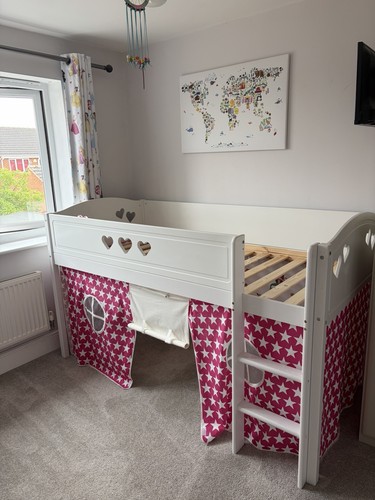 White wooden kids mid sleeper - kids,