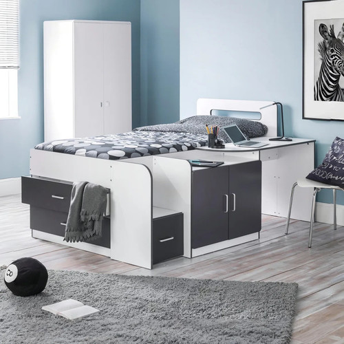 Mid sleeper cabin bed desk - cabin,